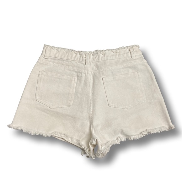 White High Waisted Jean Shorts - Picture 2 of 3